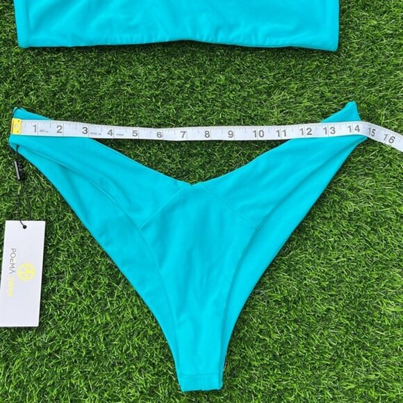 POEMA SWIM Teal Bikini size large - Picture 5 of 10
